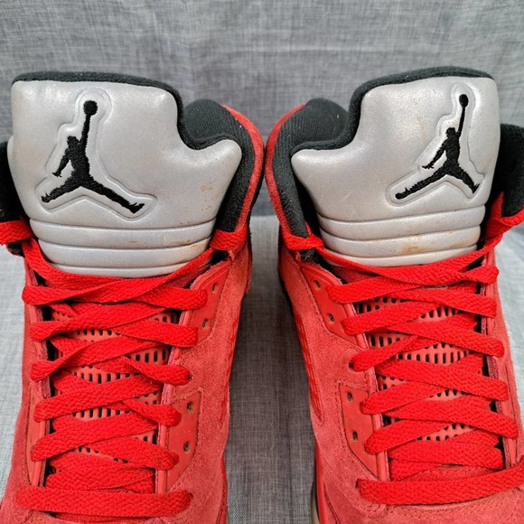 Nike Air Jordan 5 Retro Red Suede 2017 Men's size 8 - Picture 3 of 16